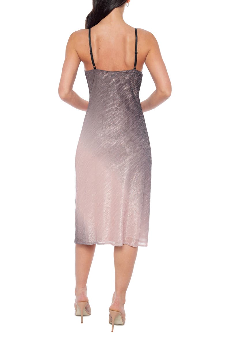 Ombré Metallic Slipdress, Alternate, color, BLACK BLUSH