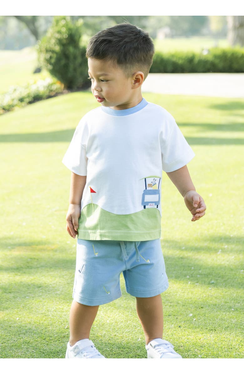 Florence Eiseman Knit Pull On Short With Golf Clubs, Alternate, color, Light Blue