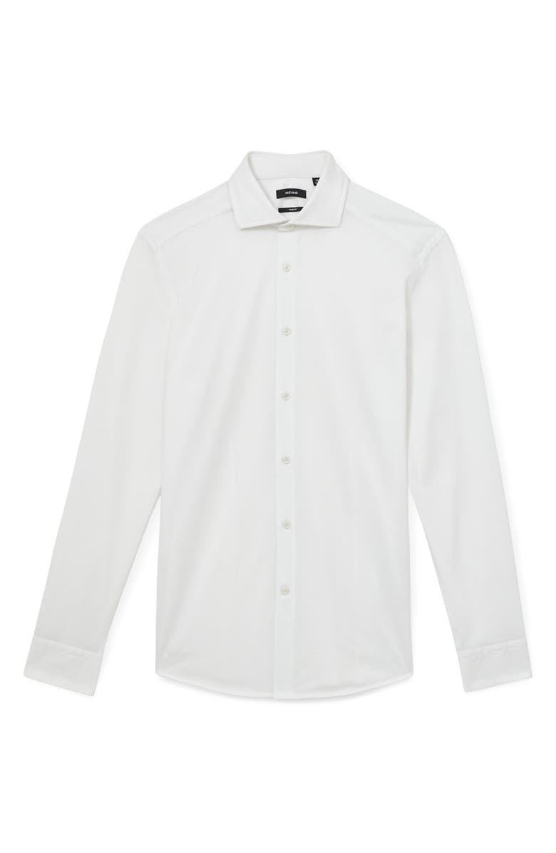 Reiss Nate Solid Button-Up Shirt, Alternate, color, White