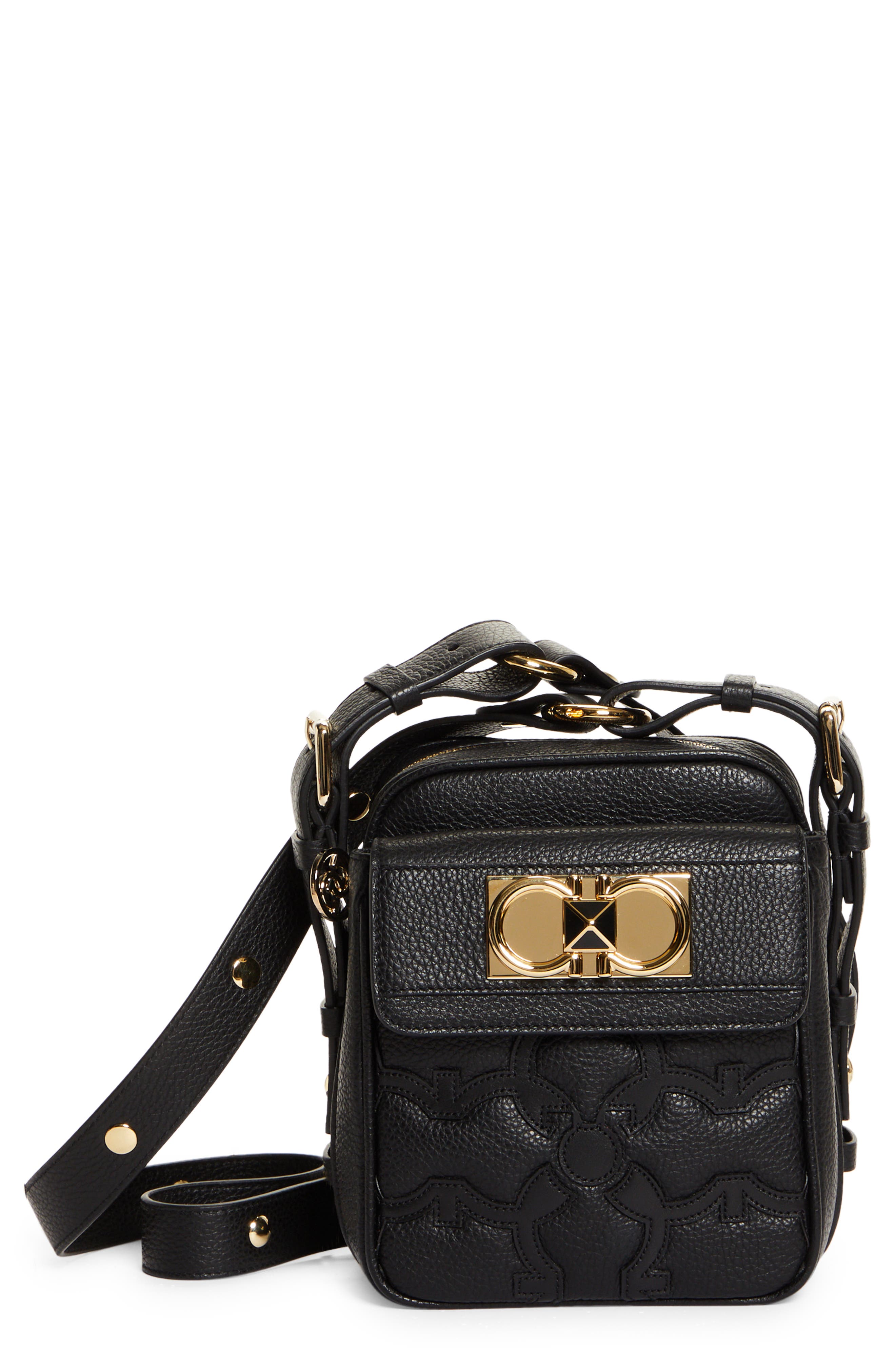 FERRAGAMO Salvatore Ferragamo Iconic Project Leather Camera Bag, Main, color, 