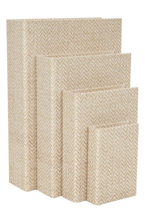 Set of 4 Faux Book Boxes