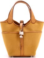 Pre-Owned Hermes Cargo Picotin Lock Bag Canvas and Swift PM