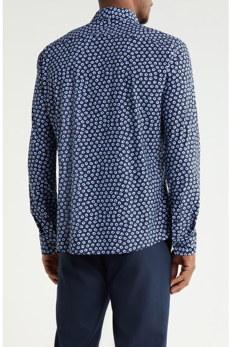 P-Roan Kent Long Sleeve Cotton Button-Up Shirt, Alternate, color, DARK BLUE