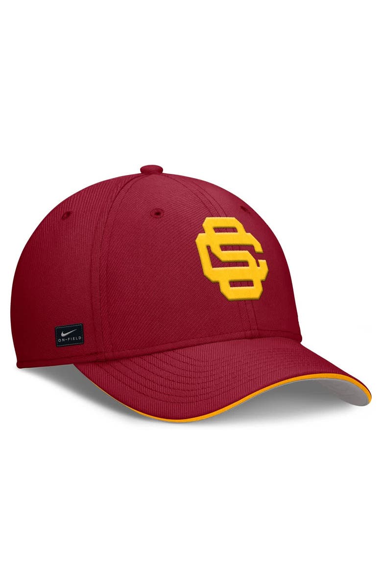 Nike Men's Nike Cardinal USC Trojans 2025 Dugout Coaches Rise Swoosh Performance Flex Hat, Alternate, color, 