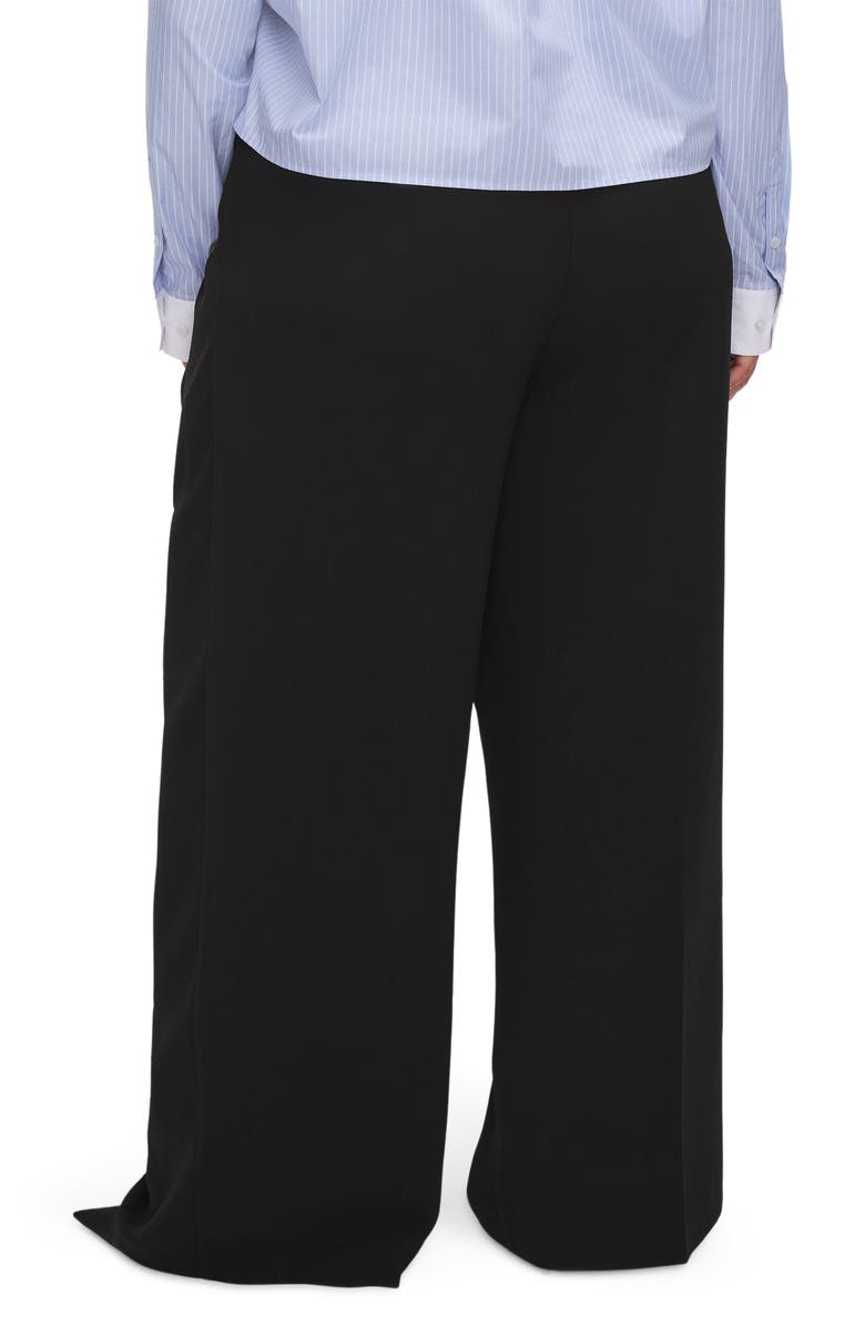 Good American Luxe Suiting Wide Leg Pants, Alternate, color, Black