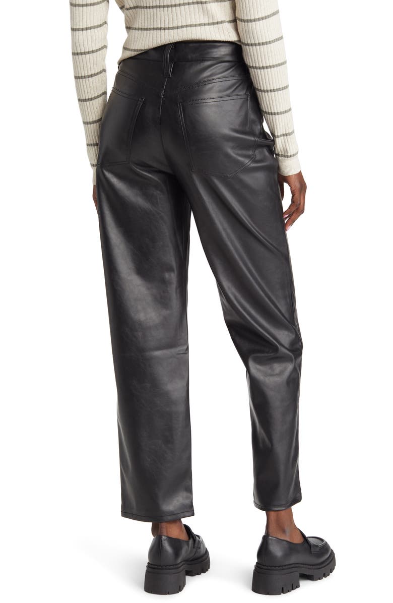 Madewell The Perfect High Waist Straight Leg Faux Leather Pants, Alternate, color,