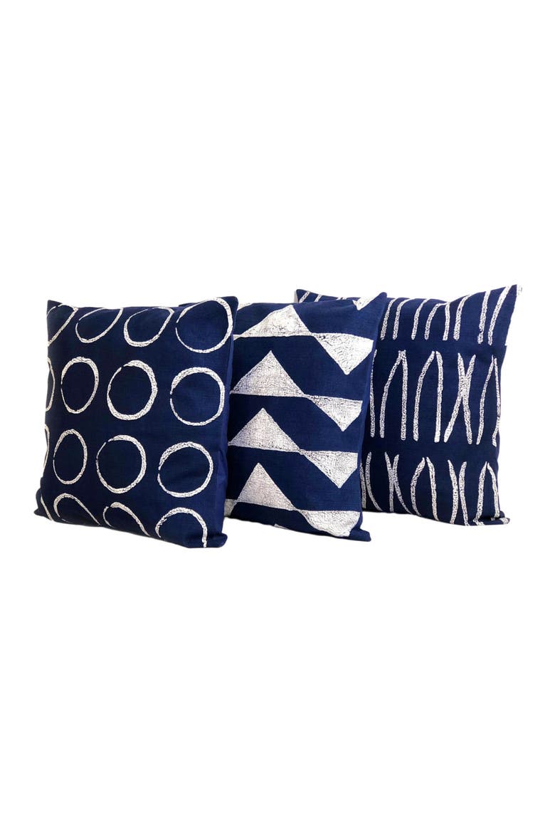 Sadza Triangles Pillow Cover - Tuareg Indigo 18", Alternate, color, Indigo