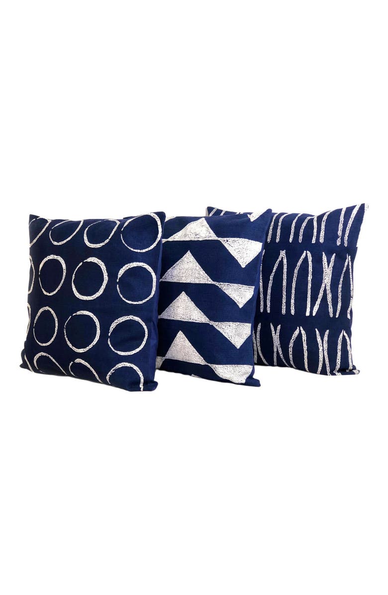 Mbare Sadza Lines Pillow Cover - Tuareg Indigo 18", Alternate, color, Indigo