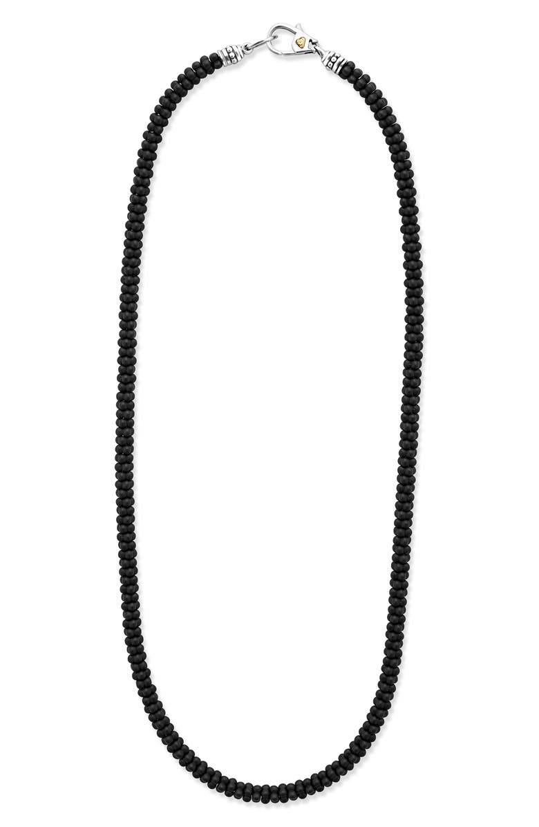 LAGOS Matte Black Caviar Ceramic Beaded Necklace, Alternate, color, Black