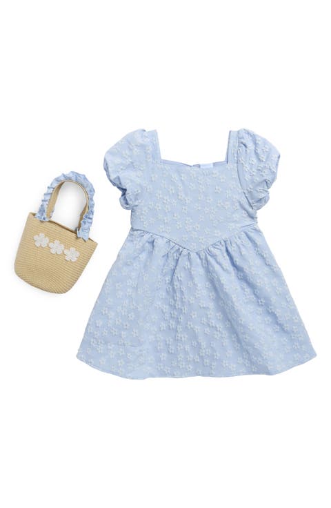Kids' Floral Puff Sleeve Dress & Purse Set (Little Kid)