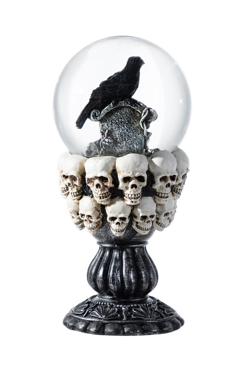 100mm Halloween Resin Stacked Skull Waterglobe, Alternate, color, Black
