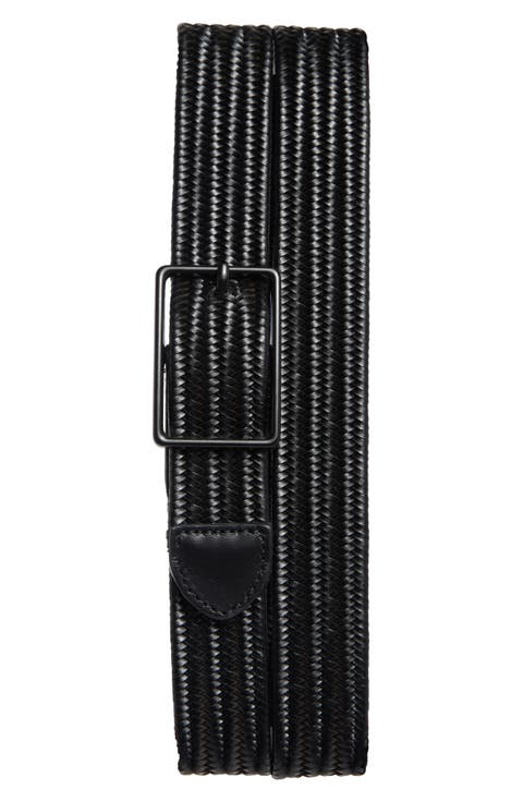 Jesse Woven Stretch Leather Belt