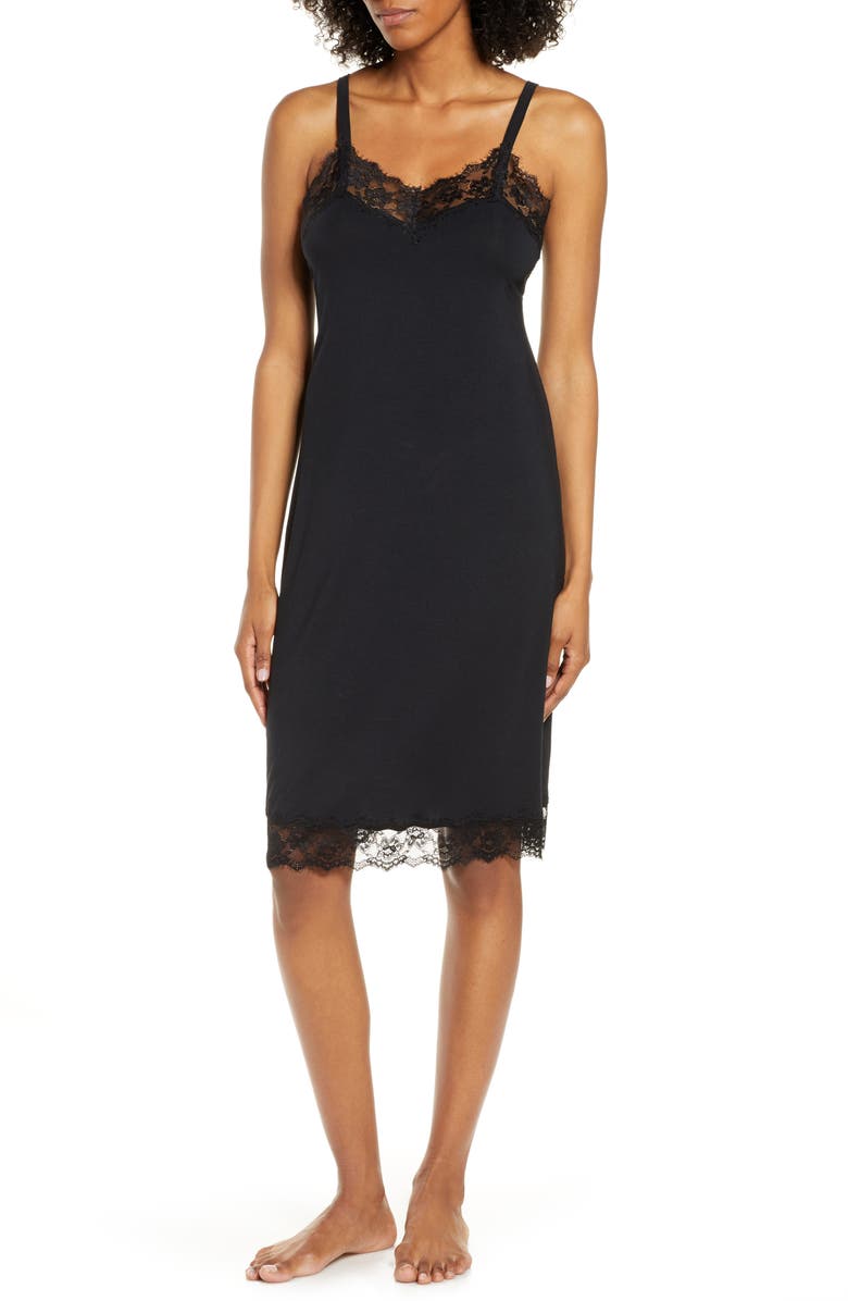 Nordstrom Lace Trim Knit Chemise, Main, color, 