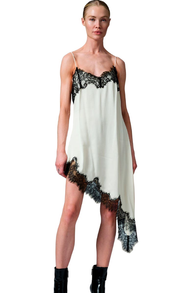 DAY Birger et Mikkelsen Lara Lace Trim Asymmetrical Slip Dress, Main, color, Vanilla Ice