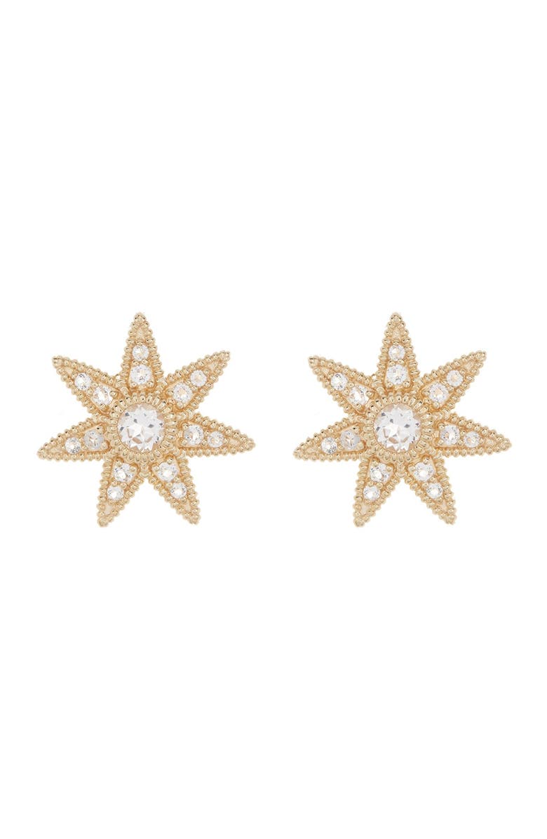 Judith Ripka White Topaz Star Stud Earrings, Main, color, 