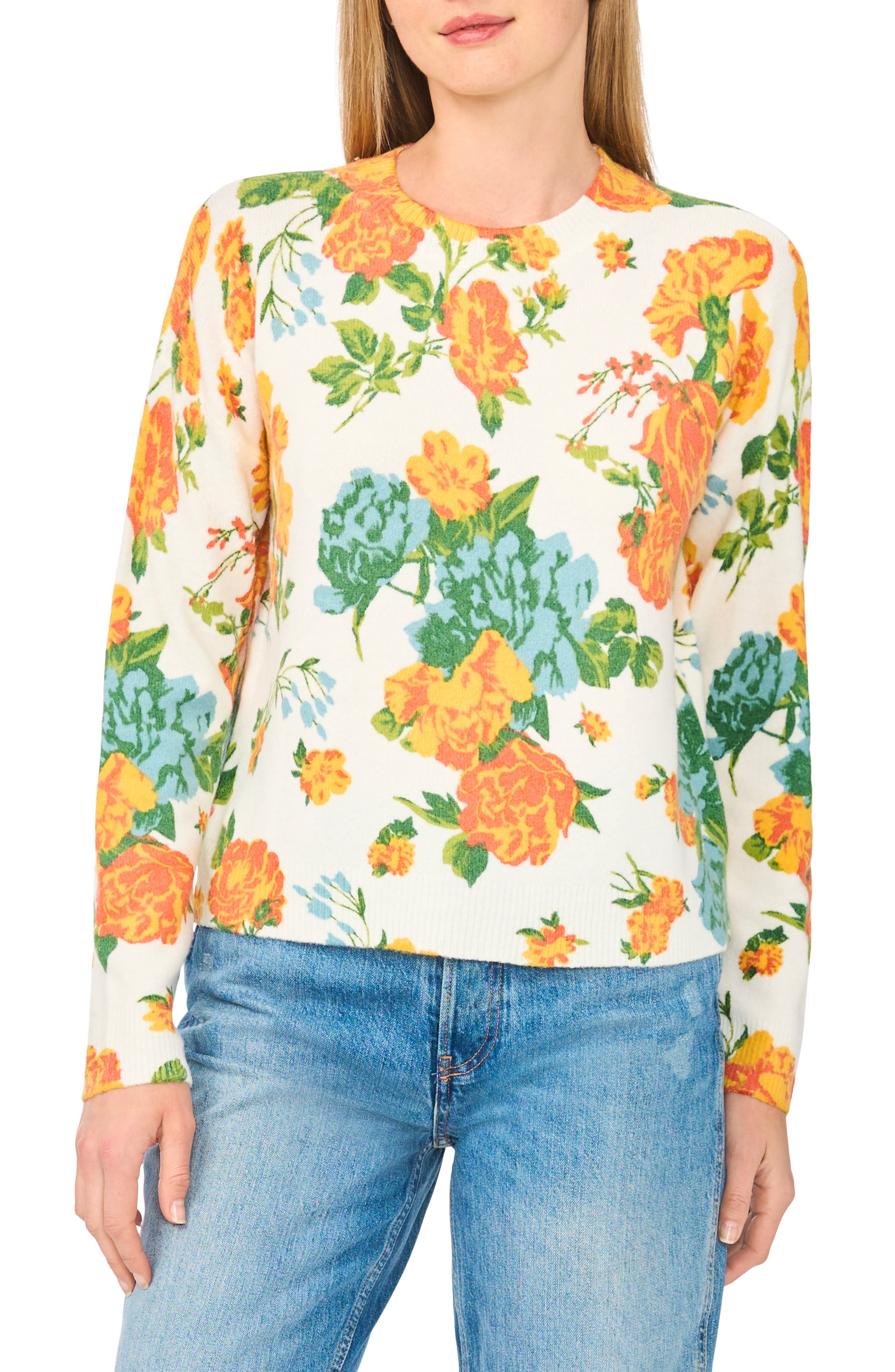 Floral Crewneck Sweater