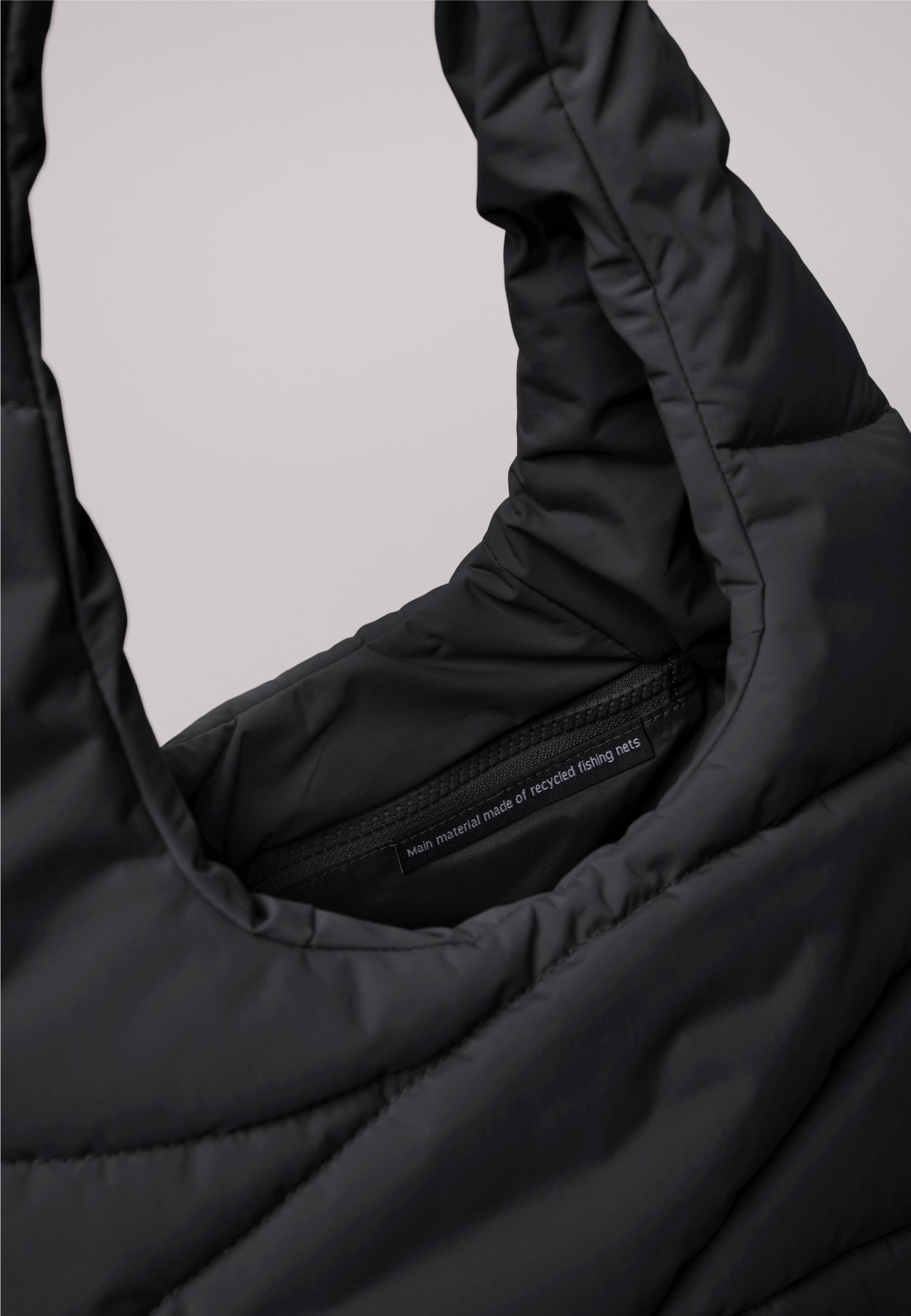 GOT BAG Wavy Puffer Recycled Nylon Shoulder Bag, Alternate, color, Black