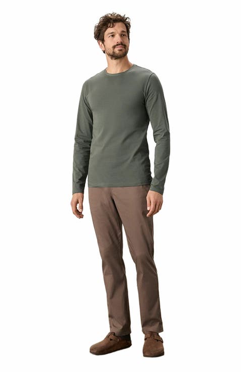 Organic Cotton Luxe Stretch Jersey Slim Long Sleeve Tee