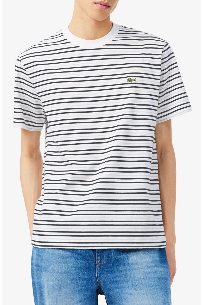 Essentials Stripe Cotton T-Shirt, Main, color, BLACKBIRD/ FLOUR