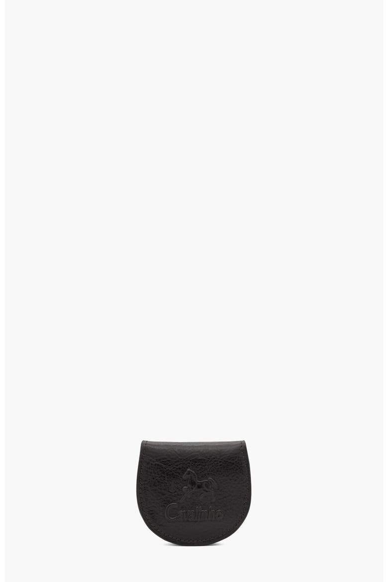 Gentleman Leather Round Coin Purse 532, Main, color, Black