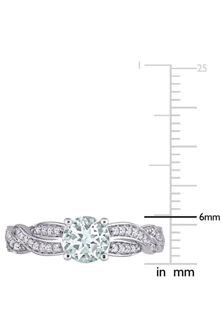 Aquamarine & Diamond Infinity Ring 14k, Alternate, color, Aquamarine