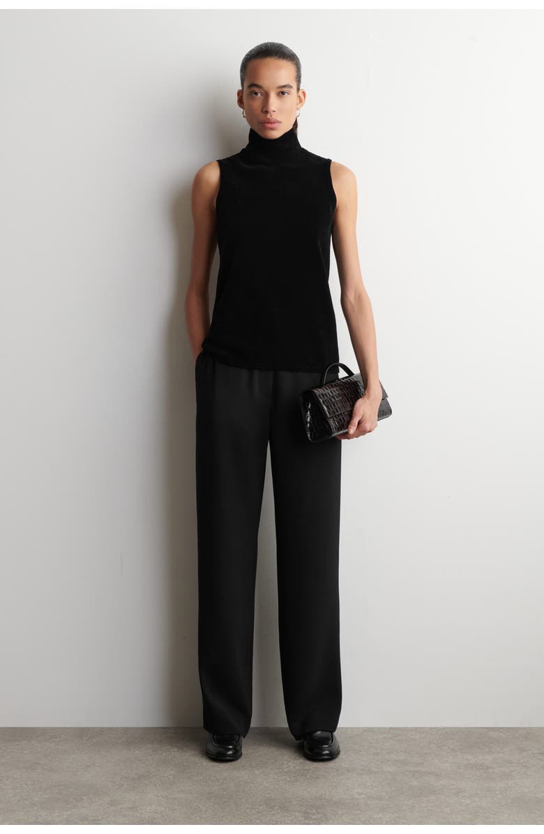 COS Chenille Mock-Neck Vest, Alternate, color, Black