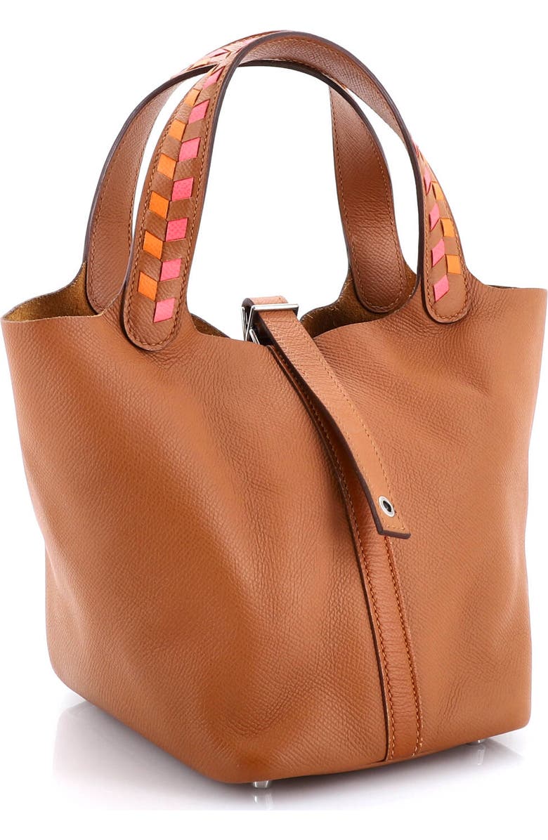 Pre-Owned Hermes Picotin Lock Bag Tressage Epsom PM, Alternate, color, Abricot/Rose Azalee/Gold