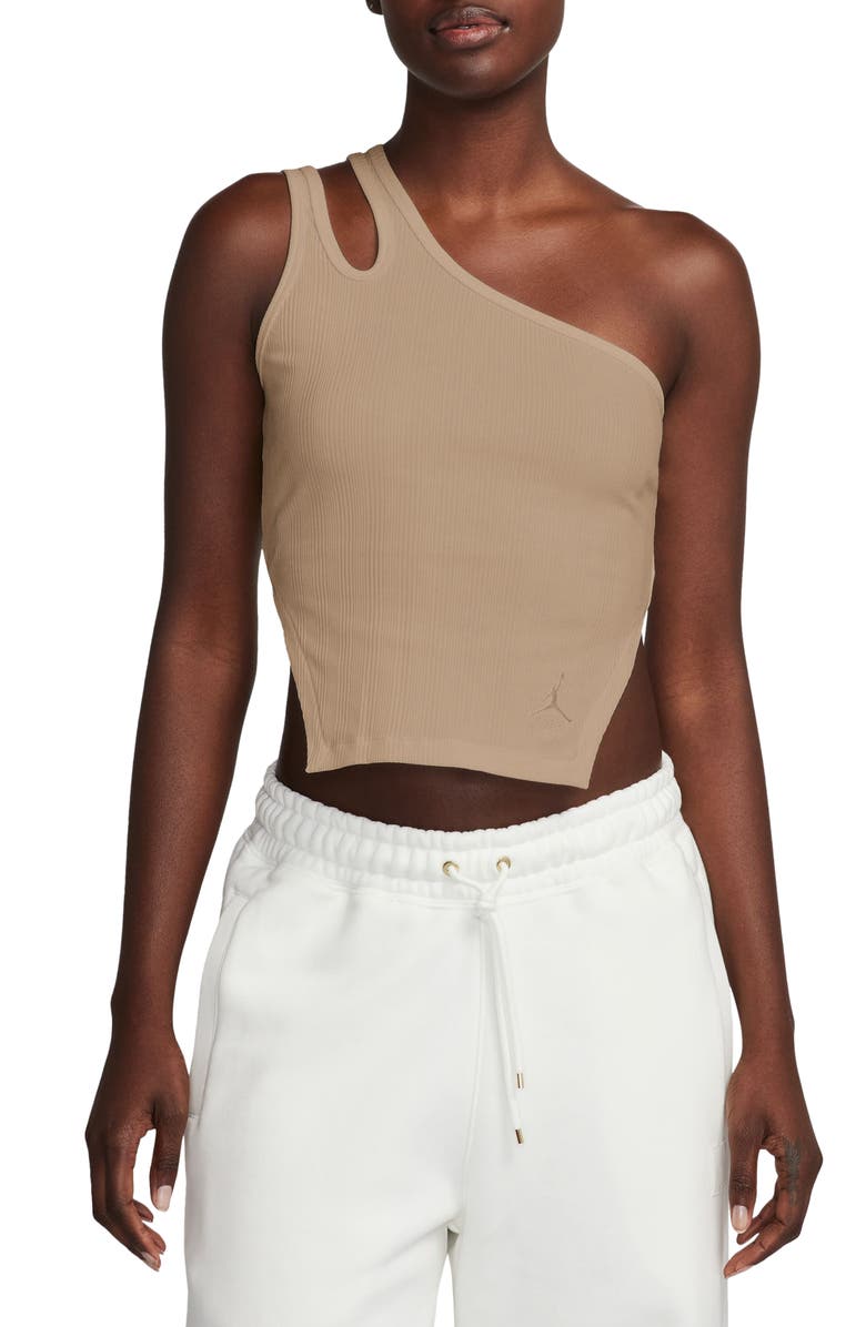 Jordan One-Shoulder Cutout Rib Tank Top, Main, color, 