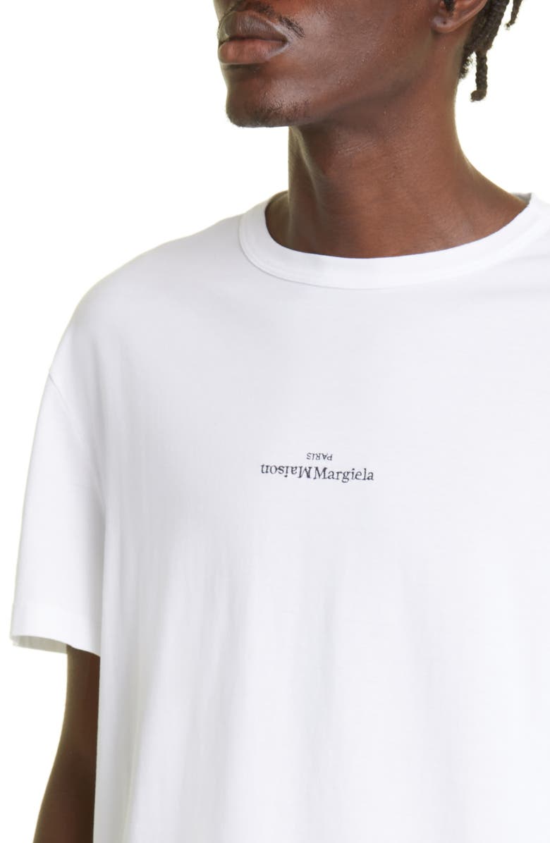 Maison Margiela Upside Down Cotton Logo T-Shirt, Alternate, color, White X Black