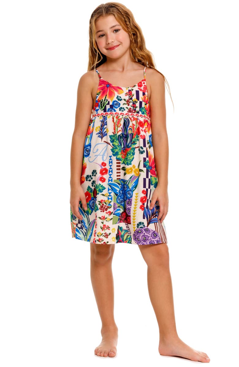 Agua Bendita Kids' Capri Citrus Sundress, Alternate, color, White/ Multi