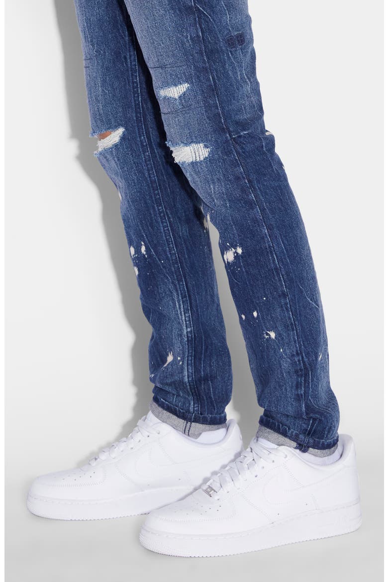 Chitch Glory Trashed Ripped Repaired Jeans, Alternate, color, DENIM