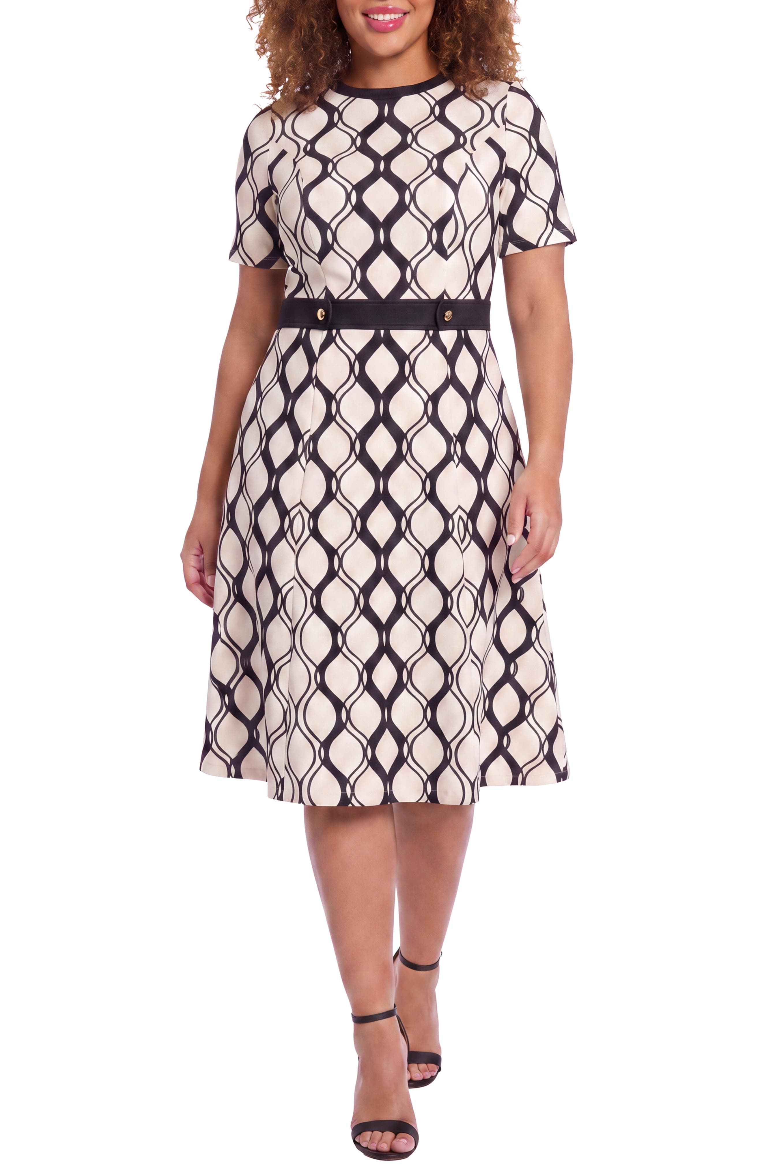 Side Tab Fit & Flare Dress