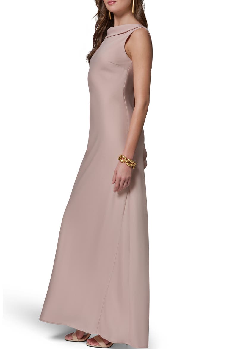Ruffle Satin Gown, Alternate, color, SNOW PETAL