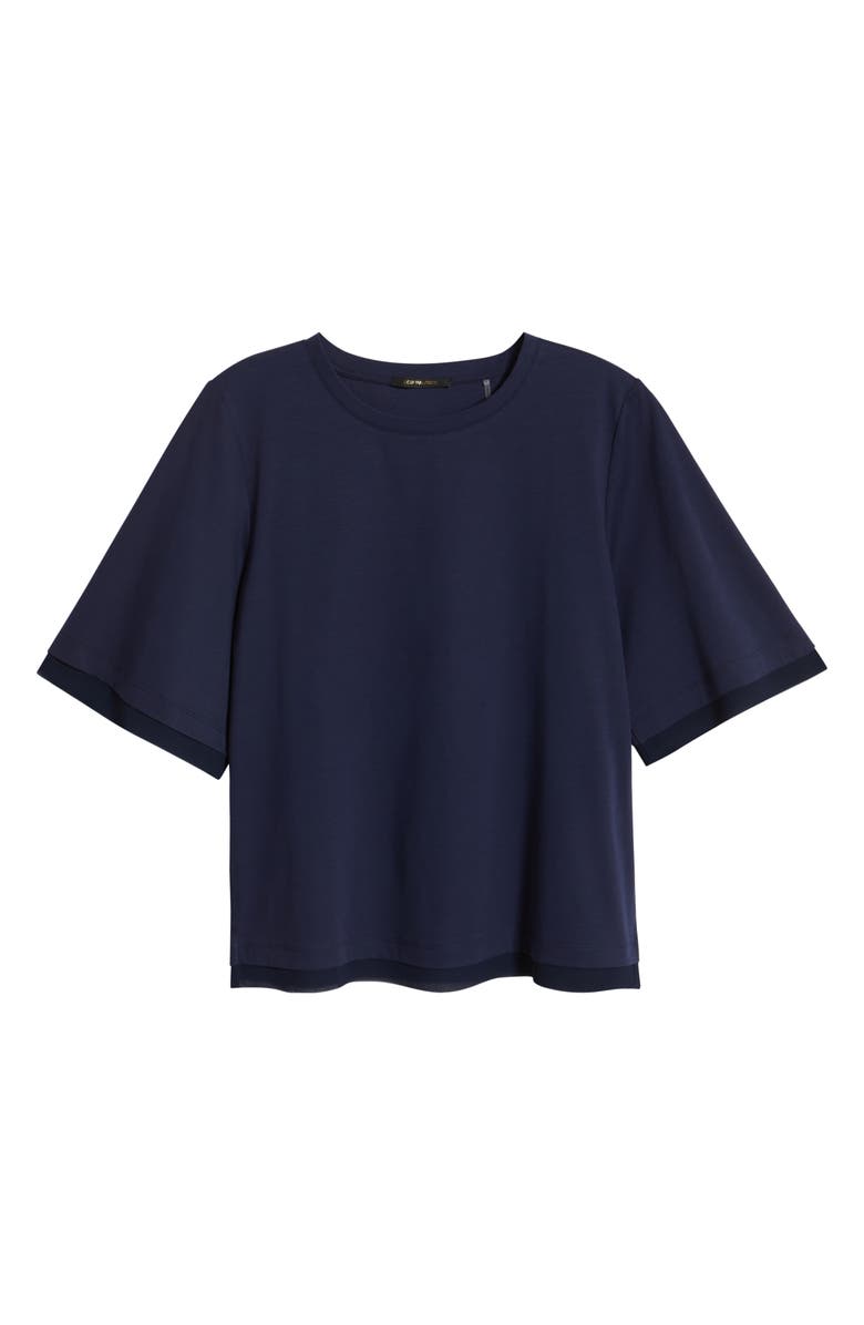 KOBI HALPERIN Chiffon Trim Cotton T-Shirt, Alternate, color, 
