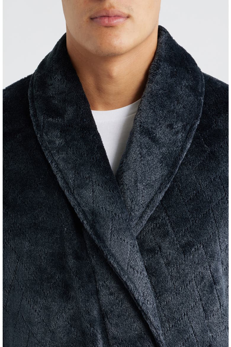 Diamond Jacquard Robe, Alternate, color, BLACK