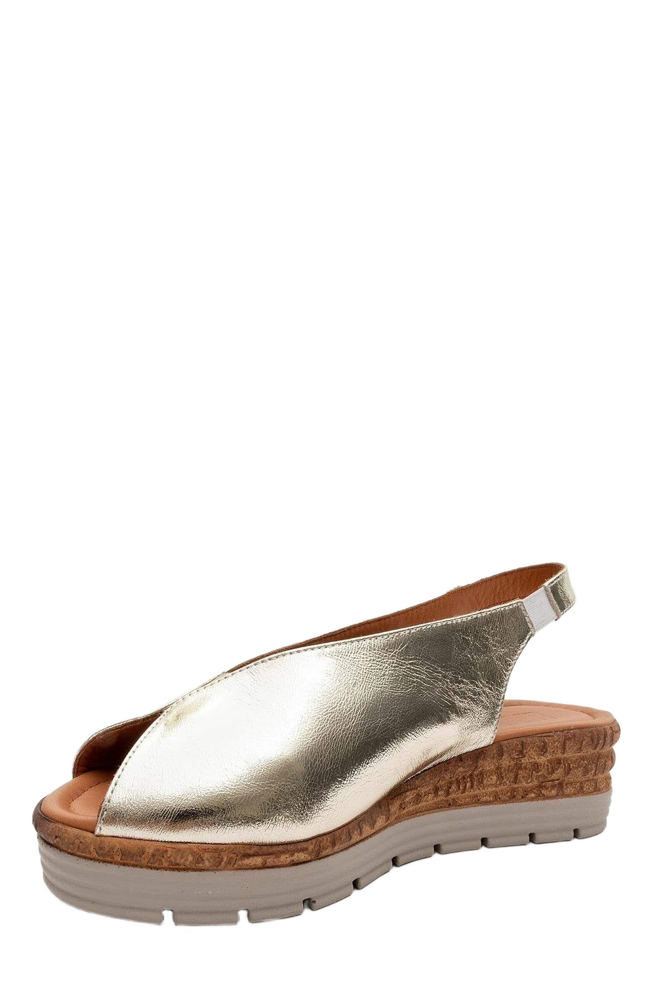 Forever & Always Shoes Blom Leather Platform Sandal, Alternate, color, Gold Leather