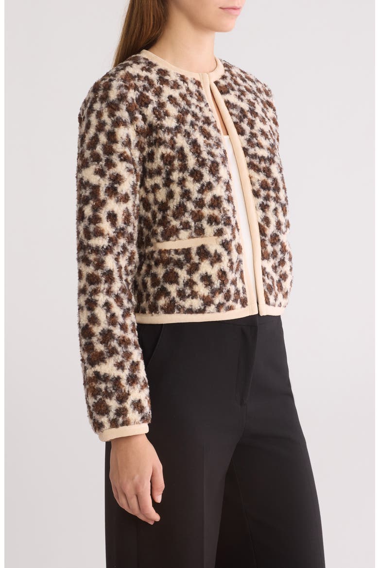 Leopard Faux Shearling Jacket, Alternate, color, IVORY MULTI