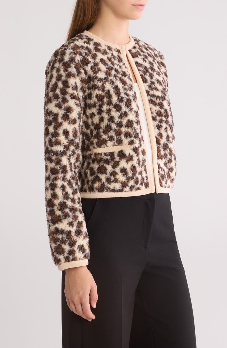 Endless Rose Leopard Faux Shearling Jacket, Alternate, color, Ivory Multi