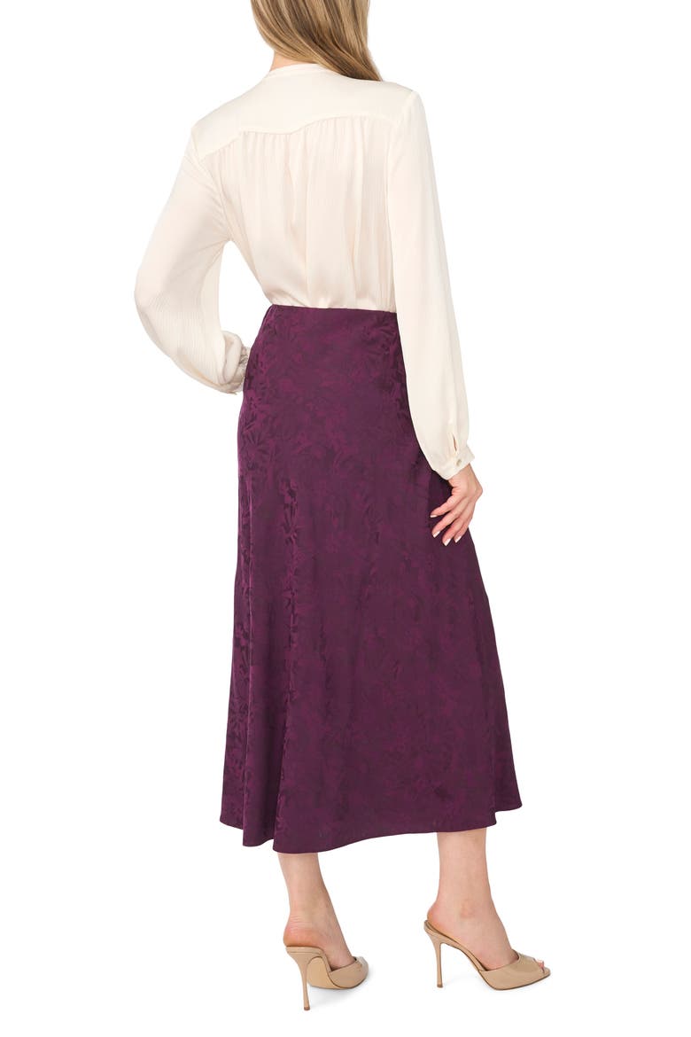 Jacquard Pull-On Midi Skirt, Alternate, color, WINTER BLOOM