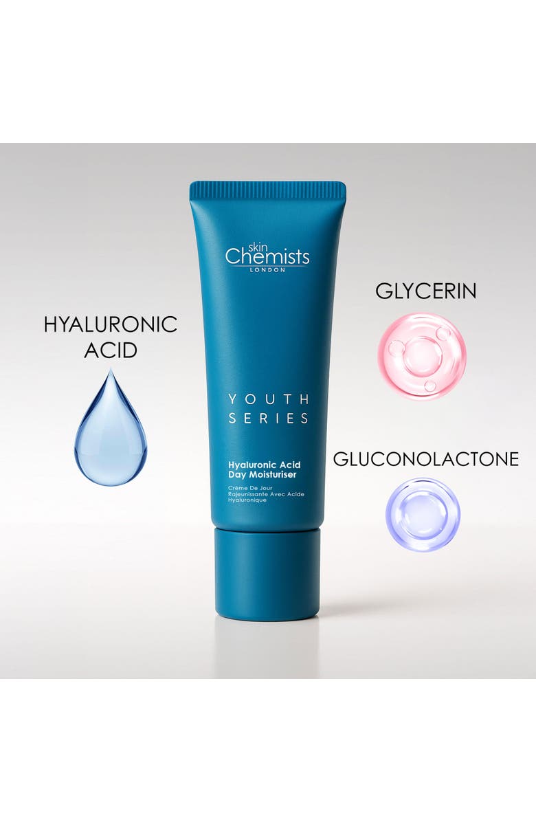 SKINCHEMISTS Hyaluronic Acid Day Moisturiser 50ml for Dryness, Fine Lines & Wrinkles, Alternate, color, White