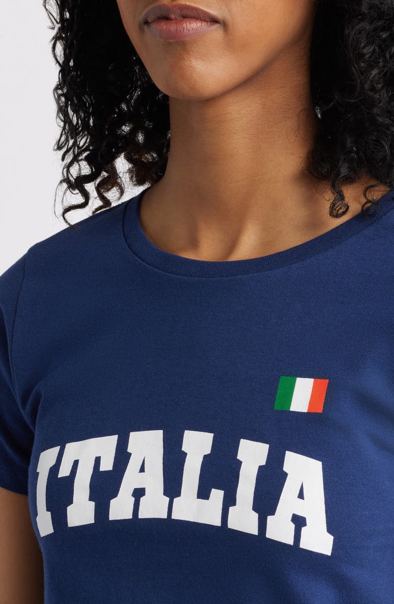 GOLDEN HOUR Italia Flag Cotton Graphic T-Shirt, Alternate, color, Medevial Blue