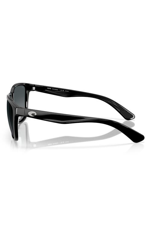 Costa Del Mar 57mm Polarized Rectangular Sunglasses In Black/gray Gradient 580g