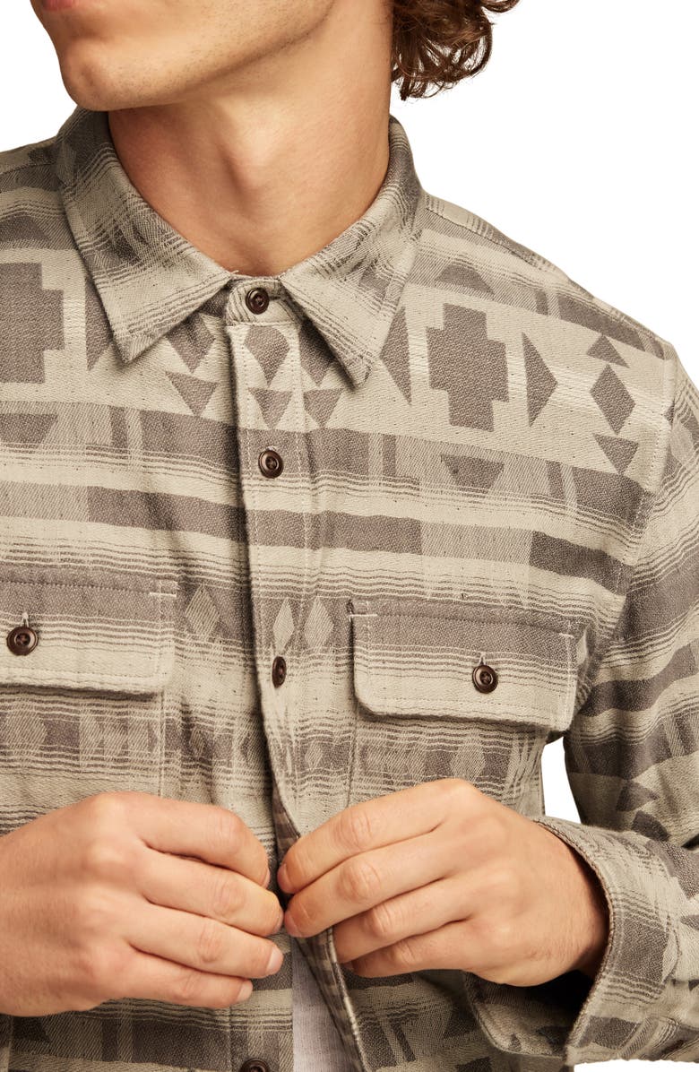 Lucky Brand Jacquard Double Weave Button-Up Shirt, Alternate, color, Grey Jaquard