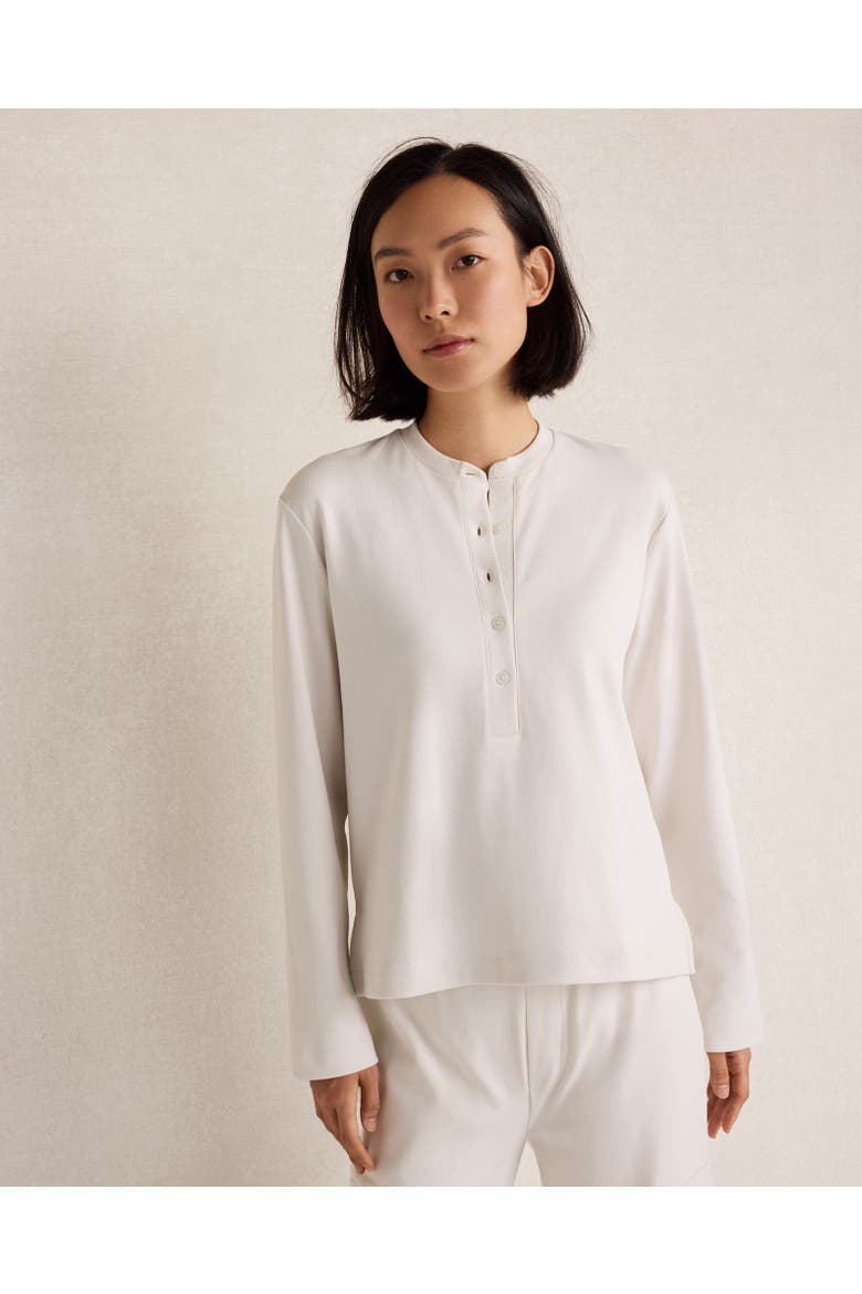 Organic Cotton Interlock Henley Tee, Main, color, White Oak