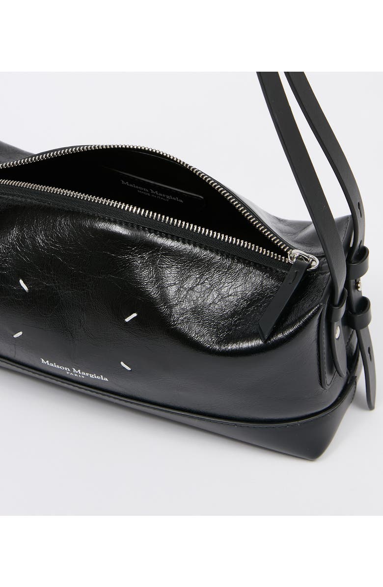 Maison Margiela Small Belt Leather Baguette Shoulder Bag, Alternate, color, Black/ Black