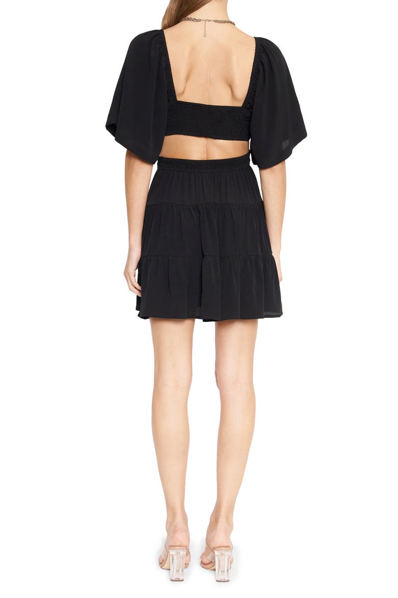 Oakley Cutout Minidress, Alternate, color, BLACK