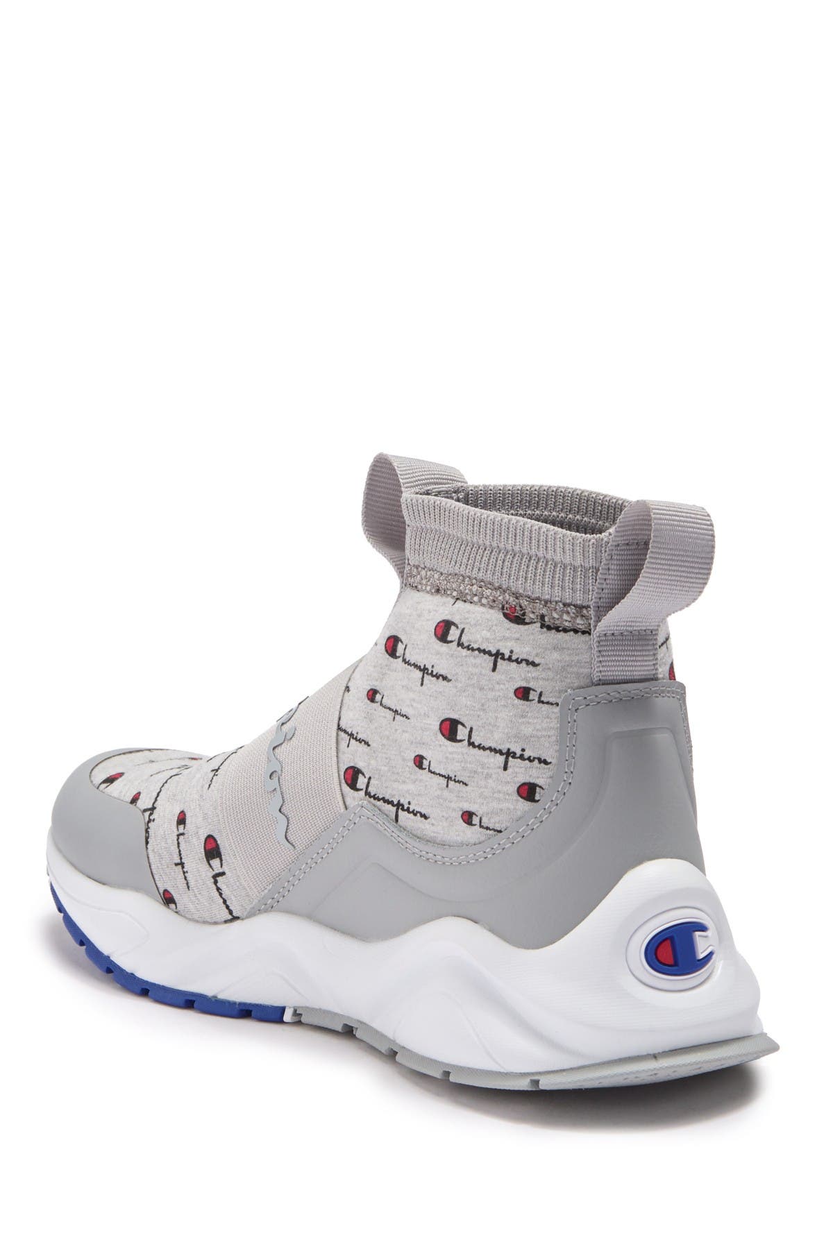 Champion Rally Script High Top Sock Sneaker, Alternate, color, 