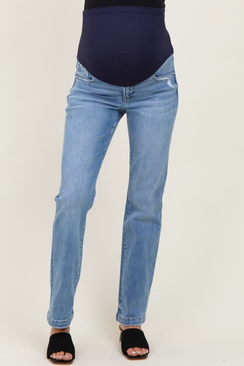 Mid Rise Straight Maternity Jeans