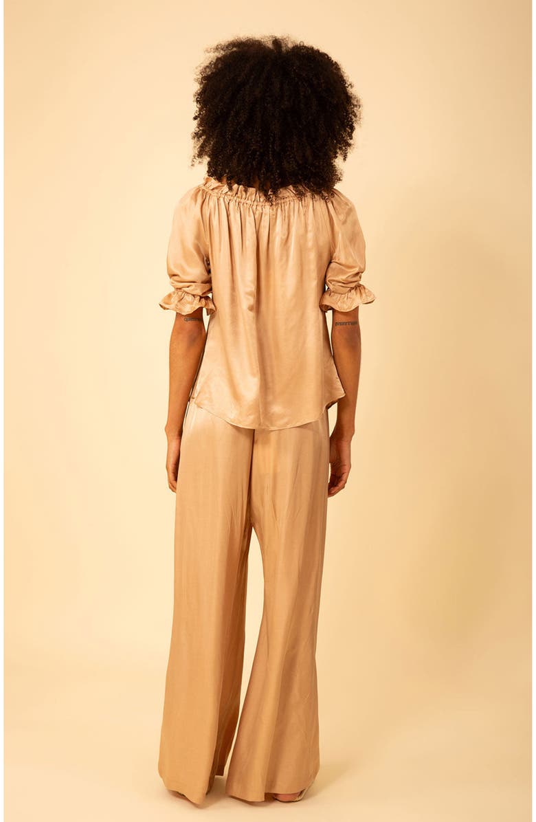 Hale Bob Tatum Solid Charmeuse Balloon Sleeve Top, Alternate, color,
