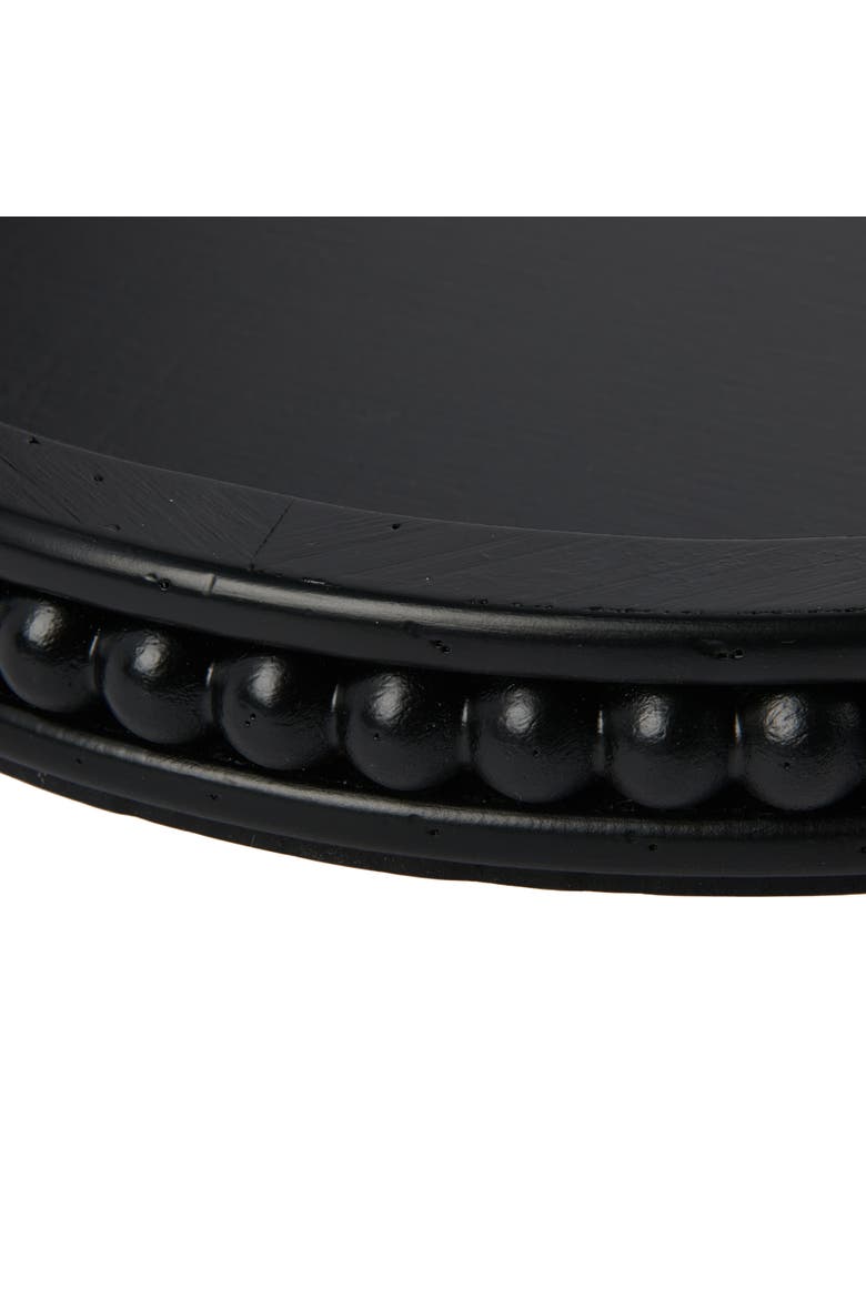 Farmhouse Decorative Round Wood Tray with Hobnail Edge, Black, Alternate, color, Black
